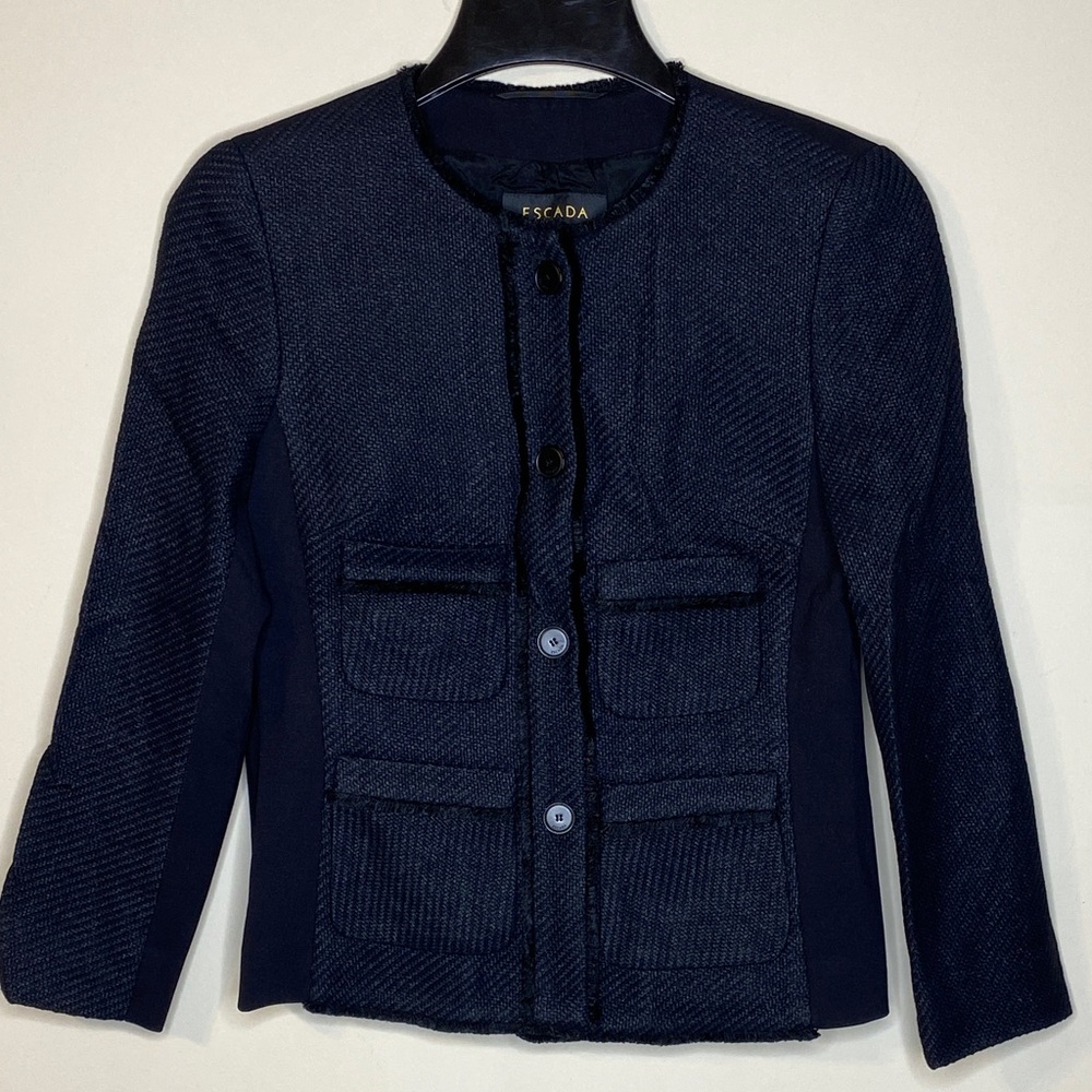 Escada Women's Black Textured Blazer Size 34
